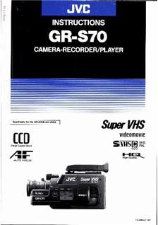 JVC GR S 70 manual. Camera Instructions.